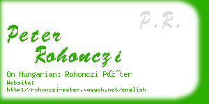 peter rohonczi business card